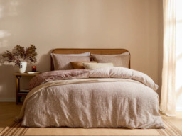 Yard Perrie Leaf Muslin Cotton Duvet Cover Set Cinnamon-Double - thumbnail 2