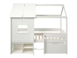 Kids Avenue Ordi Mini Playhouse Mid Sleeper Bed with Storage White - thumbnail 5