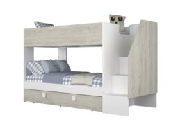 Trasman Easy Single Bunk Bed with Trundle and Storage White - thumbnail 5