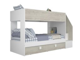 Trasman Easy Single Bunk Bed with Trundle and Storage White - thumbnail 7