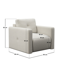SOLACE+CO Wilfie Chenille Armchair Beige - thumbnail 6