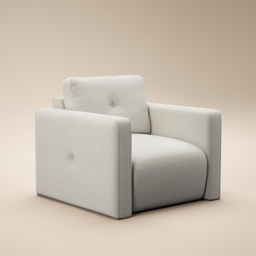 SOLACE+CO Wilfie Chenille Armchair Beige - thumbnail 1