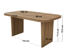 Solace+Co Nolan Dining Table & Seating Set-Natural & Beige - thumbnail 5