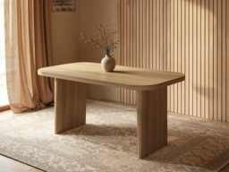 Solace+Co Nolan Dining Table & Seating Set-Natural & Beige - thumbnail 4