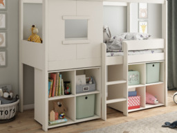 Kids Avenue Ordi Playhouse White Mid Sleeper Bed with Storage Underneath - thumbnail 2