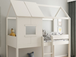 Kids Avenue Ordi Playhouse White Mid Sleeper Bed with Storage Underneath - thumbnail 3