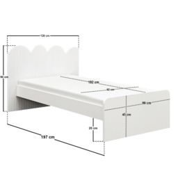 Flair Calista Ribbed Cloud Headboard Single Bed White - thumbnail 6