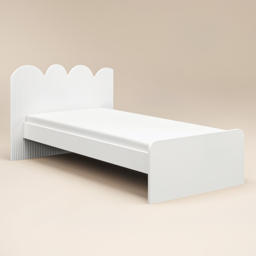 Flair Calista Ribbed Cloud Headboard Single Bed White - thumbnail 4