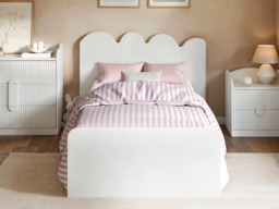 Flair Calista Ribbed Cloud Headboard Single Bed White - thumbnail 2