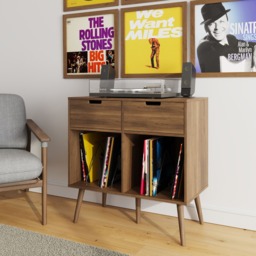 GFW Jaxon 2 Drawer Turntable Stand with Record Storage