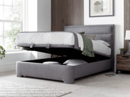 Kaydian Kirkby Fabric Upholstered Ottoman Storage Bed Slate - Double - thumbnail 4