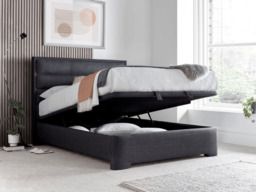 Kaydian Kirkby Fabric Upholstered Ottoman Storage Bed Slate - Double - thumbnail 2