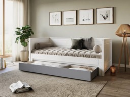 Noomi Erika Guest Bed  Grey and White with Drawer (FSC-Certified) - thumbnail 3