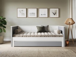 Noomi Erika Guest Bed  Grey and White with Drawer (FSC-Certified) - thumbnail 2
