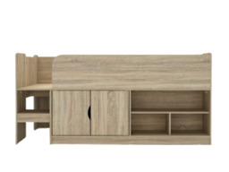 Kidsaw Kudl Single Mid Sleeper Bed with Cupboard Oak - thumbnail 5
