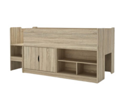 Kidsaw Kudl Single Mid Sleeper Bed with Cupboard Oak - thumbnail 7