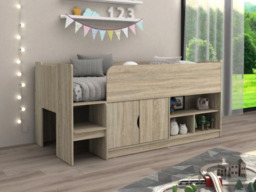 Kidsaw Kudl Single Mid Sleeper Bed with Cupboard Oak - thumbnail 3
