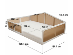 Flair Julian Small Double Montessori Bed with Rattan Panels White - thumbnail 4