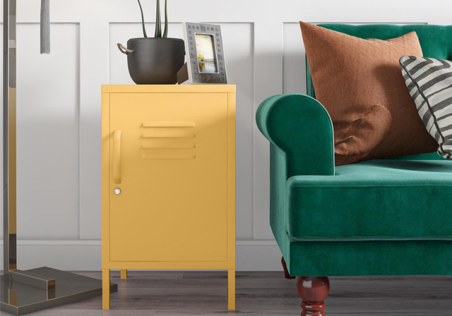 Novogratz Cache Metal Locker End Table-Yellow - image 1