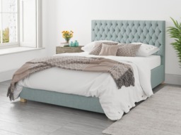Aspire Monroe Ottoman Bed Malham Weave Sky Blue - Small Double