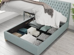 Aspire Monroe Ottoman Bed Malham Weave Sky Blue - Small Double - thumbnail 4