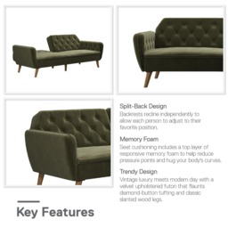 Novogratz Tallulah Futon-Green - thumbnail 6
