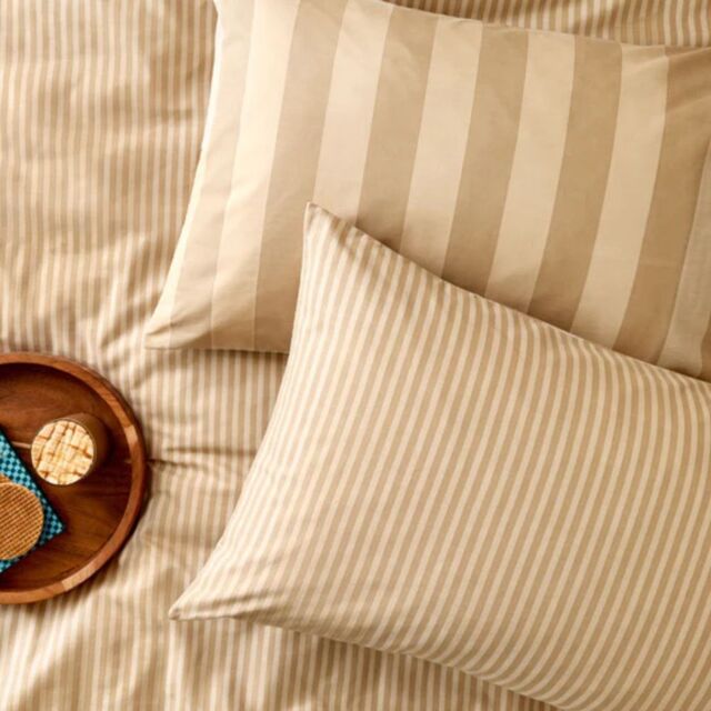 Furn The Ultimate Stripe 50 x 75cm Reversible Pillowcase Pair-Caramel Latte - image 1