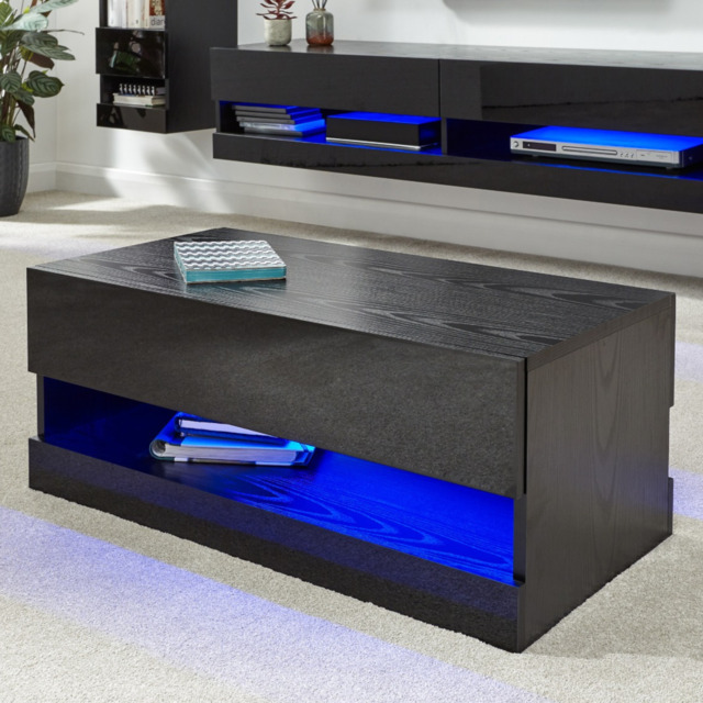 GFW Galicia Coffee Table With LED -Black - image 1