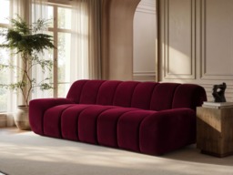 SOLACE+CO Macy Large 3 Seater Sofa Burgundy Velvet - thumbnail 2