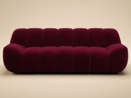 SOLACE+CO Macy Large 3 Seater Sofa Burgundy Velvet - thumbnail 3