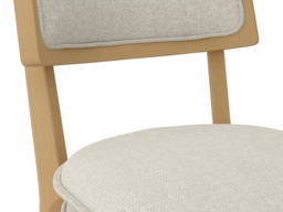 LPD Maggie Dining Chair Frost Umber Woven Fabric Wood Frame - thumbnail 4