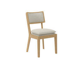 LPD Maggie Dining Chair Frost Umber Woven Fabric Wood Frame - thumbnail 3