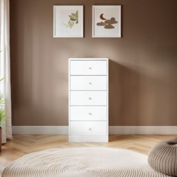 Flair Wizard Chest of 5 Drawers White - thumbnail 1
