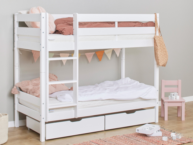 Hoppekids Shorty Bunkbed with Drawers Natural-White - image 1