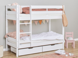 Hoppekids Shorty Bunkbed with Drawers Natural-White - thumbnail 2
