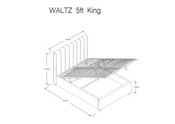 Flair Waltz Kingsize Fabric Ottoman Bed Grey - thumbnail 5