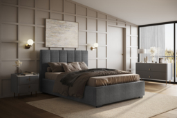Flair Waltz Kingsize Fabric Ottoman Bed Grey - thumbnail 1