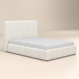 SOLACE+CO Emilie Ribbed Ottoman Double Bed Cream Boucle - thumbnail 7