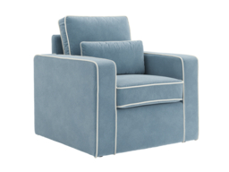 LPD Diego Accent Chair Ice Blue Velvet - thumbnail 3