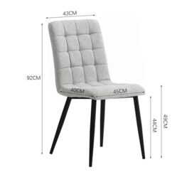 Living & Home 4Pcs Tufted Modern Armless Dining Chairs with Metal Legs - thumbnail 3