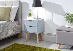 GFW Nyborg Single 2 Drawer Bedside Table - White - thumbnail 6