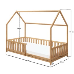 Flair Explorer Single Play House Floor Bed with Rails Natural Pine - thumbnail 5