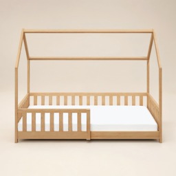 Flair Explorer Single Play House Floor Bed with Rails Natural Pine - thumbnail 4