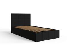 GFW End Lift Ottoman Storage Bed-Black Faux Leather-Single - thumbnail 4