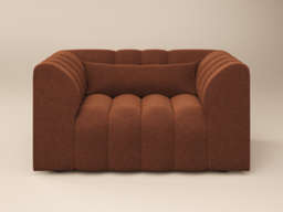 SOLACE+CO Halle Channel Tufted Loveseat Burnt Orange Chenille - thumbnail 4