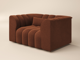 SOLACE+CO Halle Channel Tufted Loveseat Burnt Orange Chenille - thumbnail 3