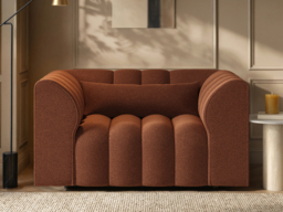SOLACE+CO Halle Channel Tufted Loveseat Burnt Orange Chenille - thumbnail 2