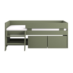 Flair Logan Single Storage Low Sleeper Green Bed - thumbnail 5