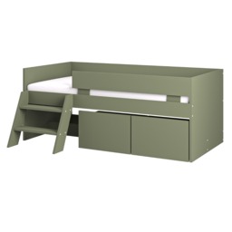 Flair Logan Single Storage Low Sleeper Green Bed - thumbnail 3
