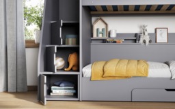 Flair Slick Staircase Bunk Bed with Storage Grey - thumbnail 3